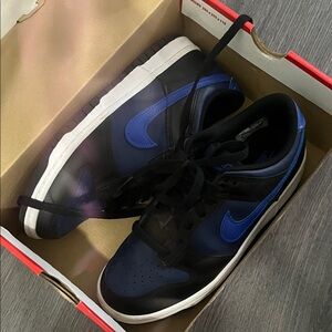 Nike Gradeschool Black and Royal Blue Dunks